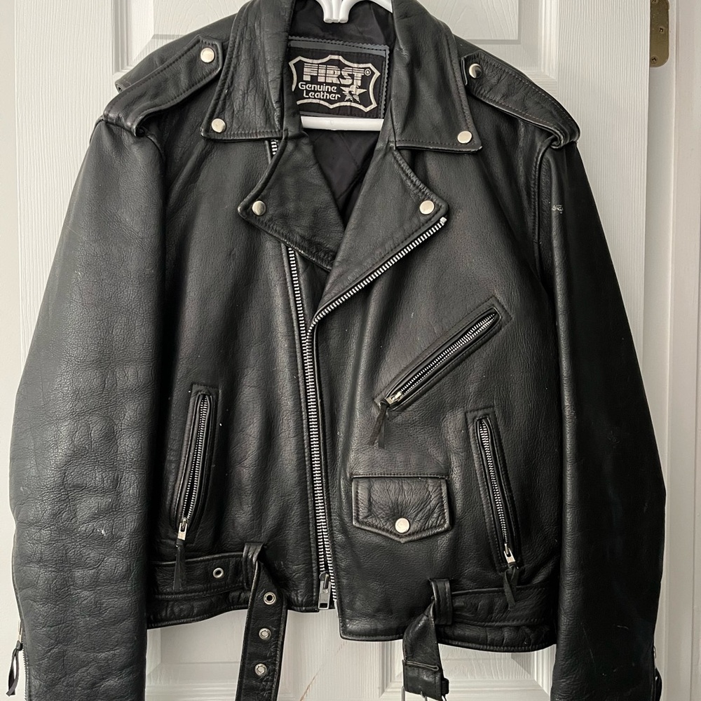 First Genuine Leather Black Men's Jacket
